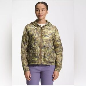 NWT North Face Women M66 Translucent Wind Hoodie Jacket Camo Size M